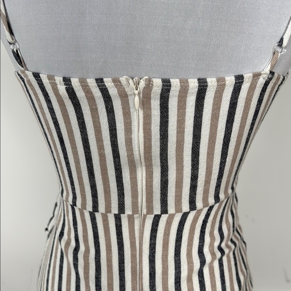 Sage Striped Faux Wrap Mini Dress in Blue and White Sz SM - Picture 6 of 8